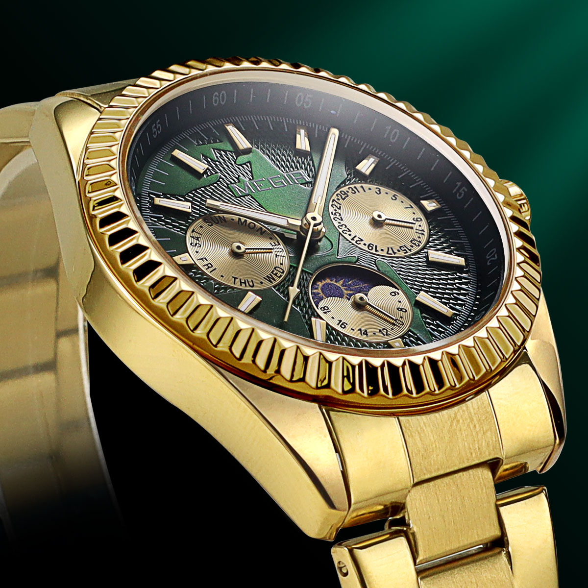 MEGIR Orologio al quarzo da uo - Luxury Watch Green Dial recensione e prezzo