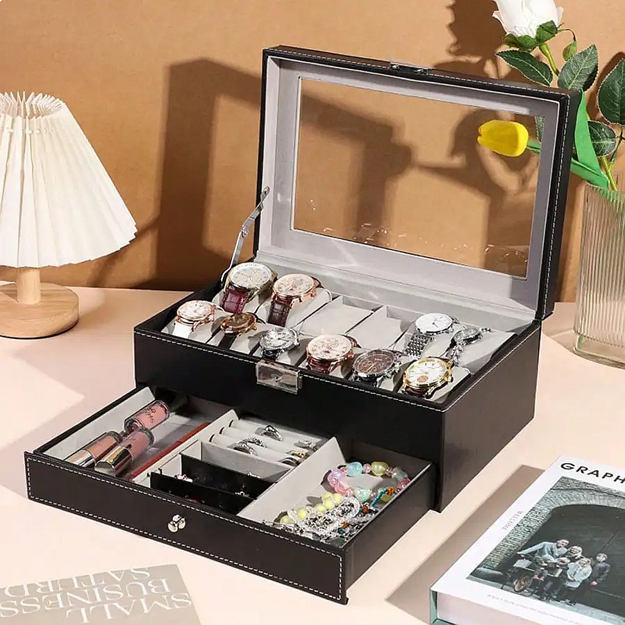Scatola per orologi con 12 sco - Luxury Watch Black recensione e prezzo