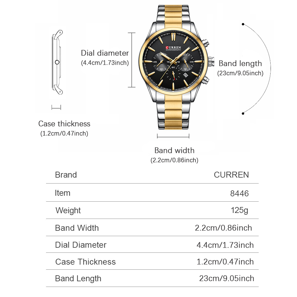 CURREN Casual Quarzo Crono Oro - Luxury Watch Kit recensione e prezzo