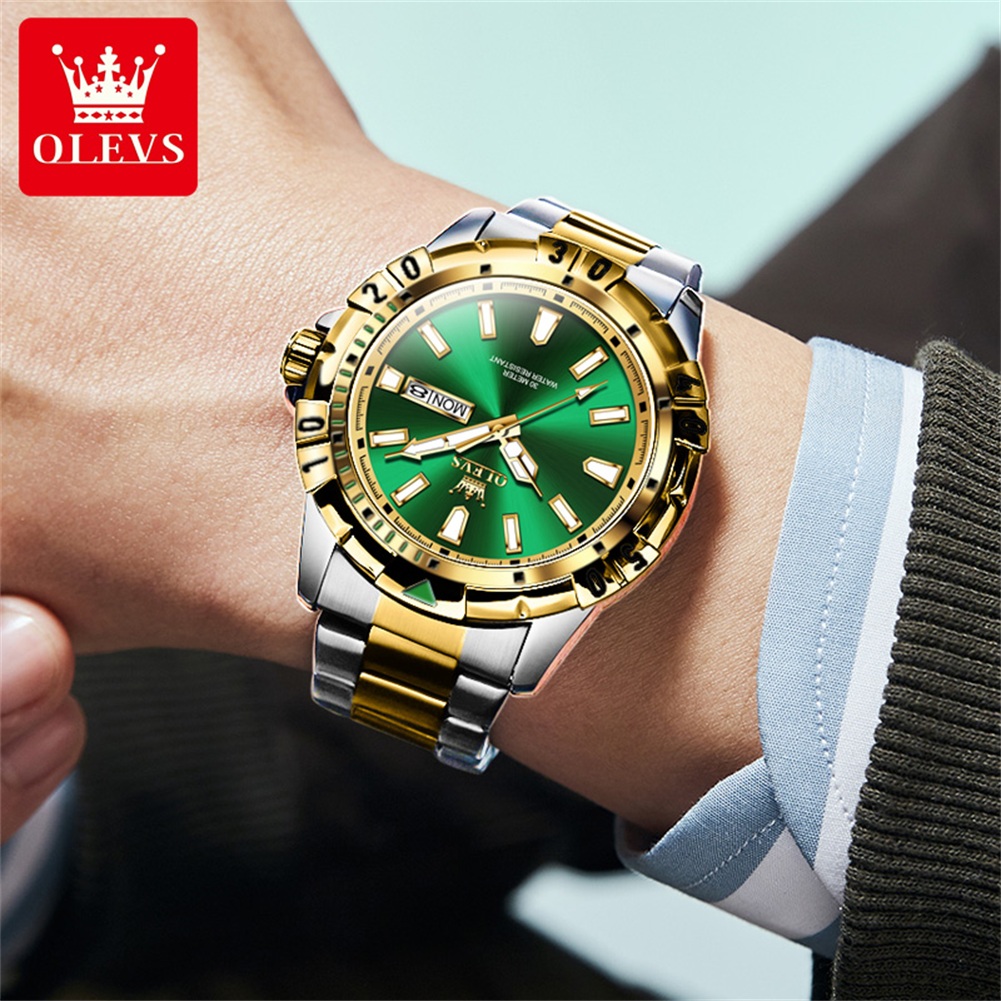 OLEVS 5560 Orologio da Polso a - Luxury Watch Green Dial recensione e prezzo