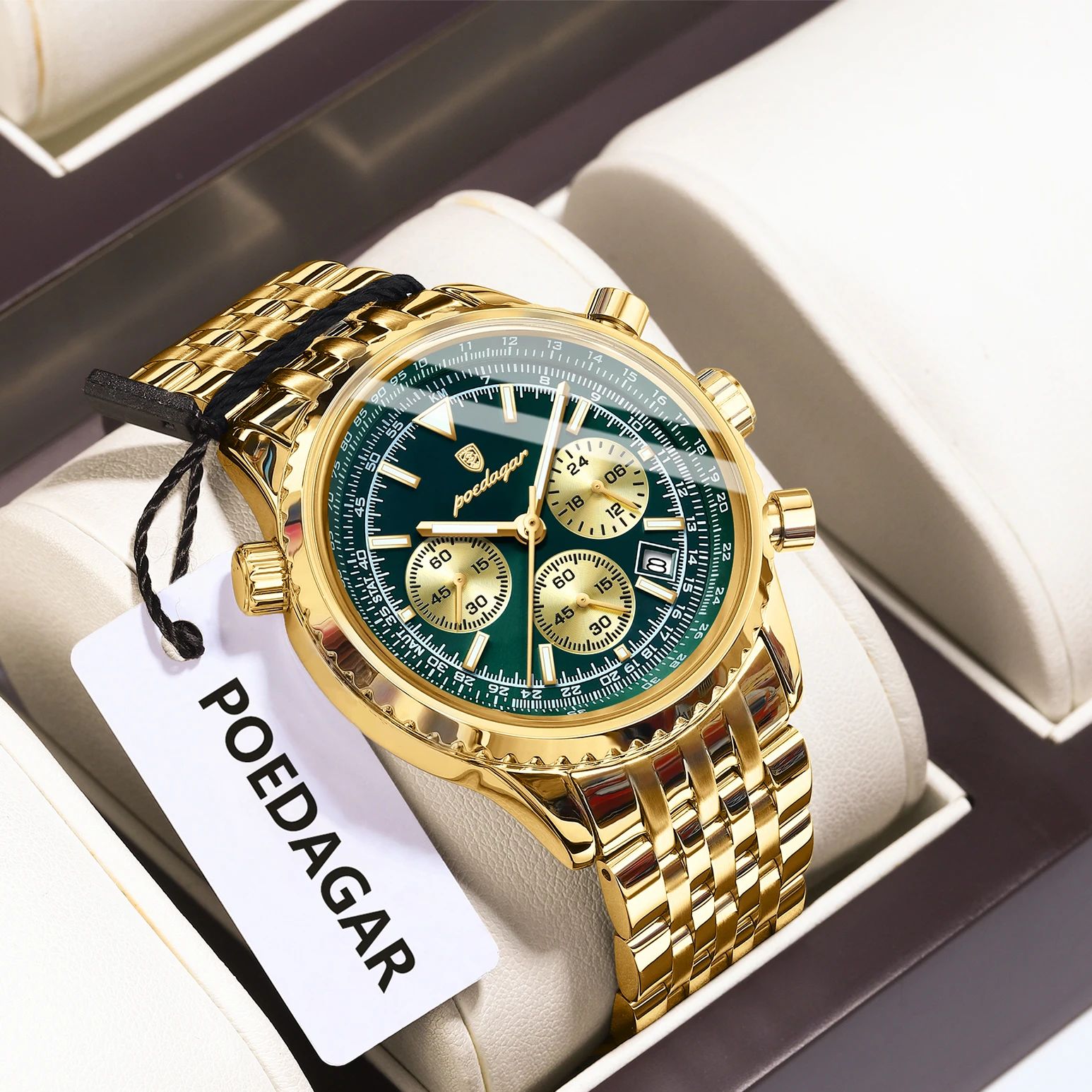POEDAGAR Orologio da polso mas - Luxury Watch Green Dial recensione e prezzo